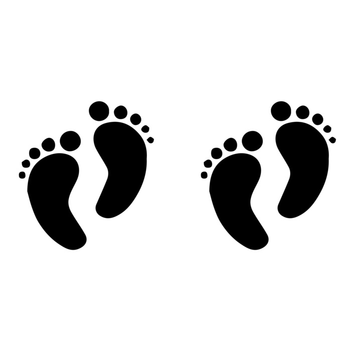 Sablon decorativ XS Tiny Feet, 10x21cm, reutilizabil, plastic