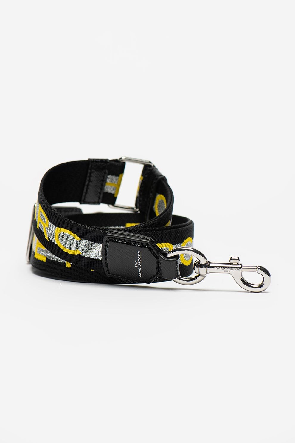 Marc Jacobs, Bareta ajustabila intersanjabila The Logo, Negru/Argintiu/Galben