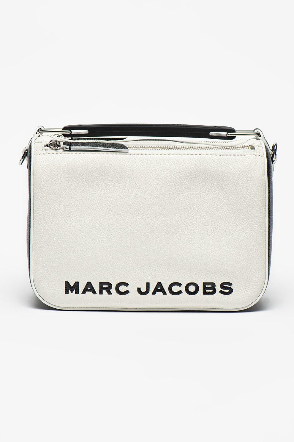 Marc Jacobs, Geanta de piele in doua culori, Alb/Negru