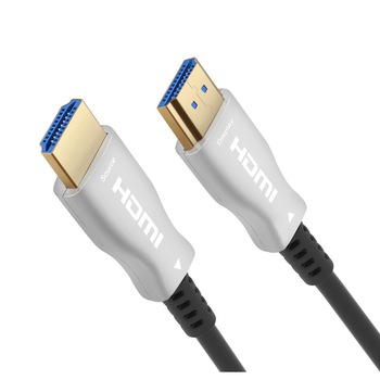 Cablu HDMI - HDMI 2.0b, Active Optical (AOC) HDMI fiber 4K@60Hz, 18 Gbps, aurit, 50 m Cablu HDMI - HDMI 2.0b, Active Optical (AOC) HDMI fiber 4K@60Hz, 18 Gbps, aurit, 50 m