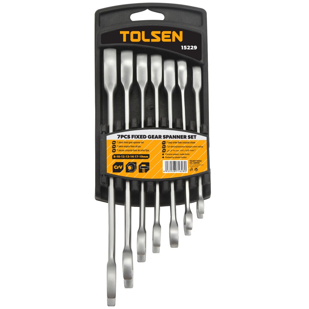Set de 7 chei de piulite combinate fixe Cr-V, Tolsen