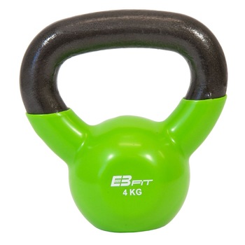 Gantera Kettlebell cu maner EB Fit, greutate 4 kg, culoare Verde Gantera Kettlebell cu maner EB Fit, greutate 4 kg, culoare Verde