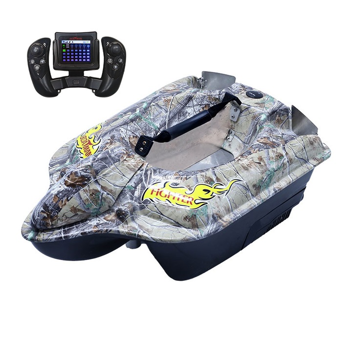 Set Navomodel Fighter cu GPS, Boatman, baterie 20A, 500m raza actiune, asamblat, electric, Camuflaj