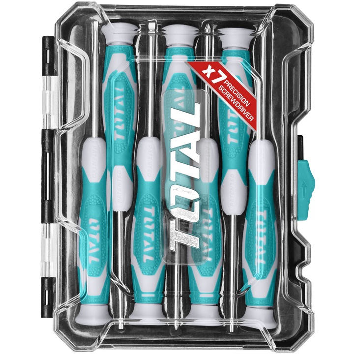 Total 7 darab precíz csavarhúzó készlet, Cr-V
