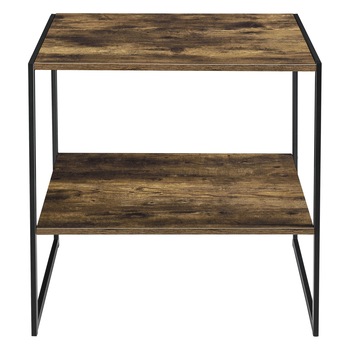 Masuta cafea Svenstavik, en.casa, 50 x 50 x 50 cm, metal/PAL melaminat, negru/efect lemn nuanta inchisa, cu un raft inferior Masuta cafea Svenstavik, en.casa, 50 x 50 x 50 cm, metal/PAL melaminat, negru/efect lemn nuanta inchisa, cu un raft inferior