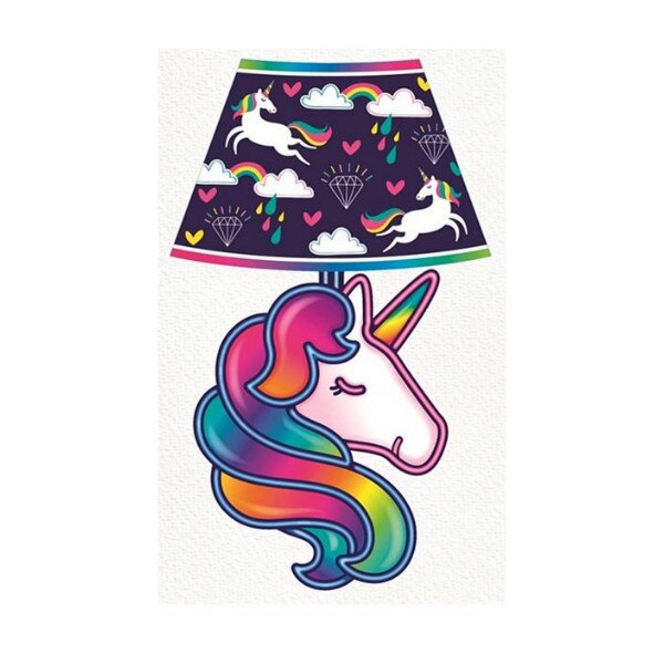 Sticker 3D cu lumina LED activabile la sunet – unicorn, 27 cm