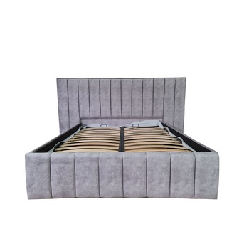 Pat Beds Place, cu somiera, Diego, Gri, 180x200 cm H 130 cm Pat Beds Place, cu somiera, Diego, Gri, 180x200 cm H 130 cm