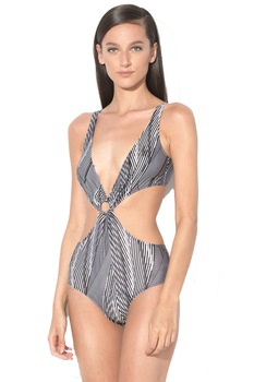 Costum de baie intreg cu aspect 2in1,Guess, Negru/Alb, S Costum de baie intreg cu aspect 2in1,Guess, Negru/Alb, S