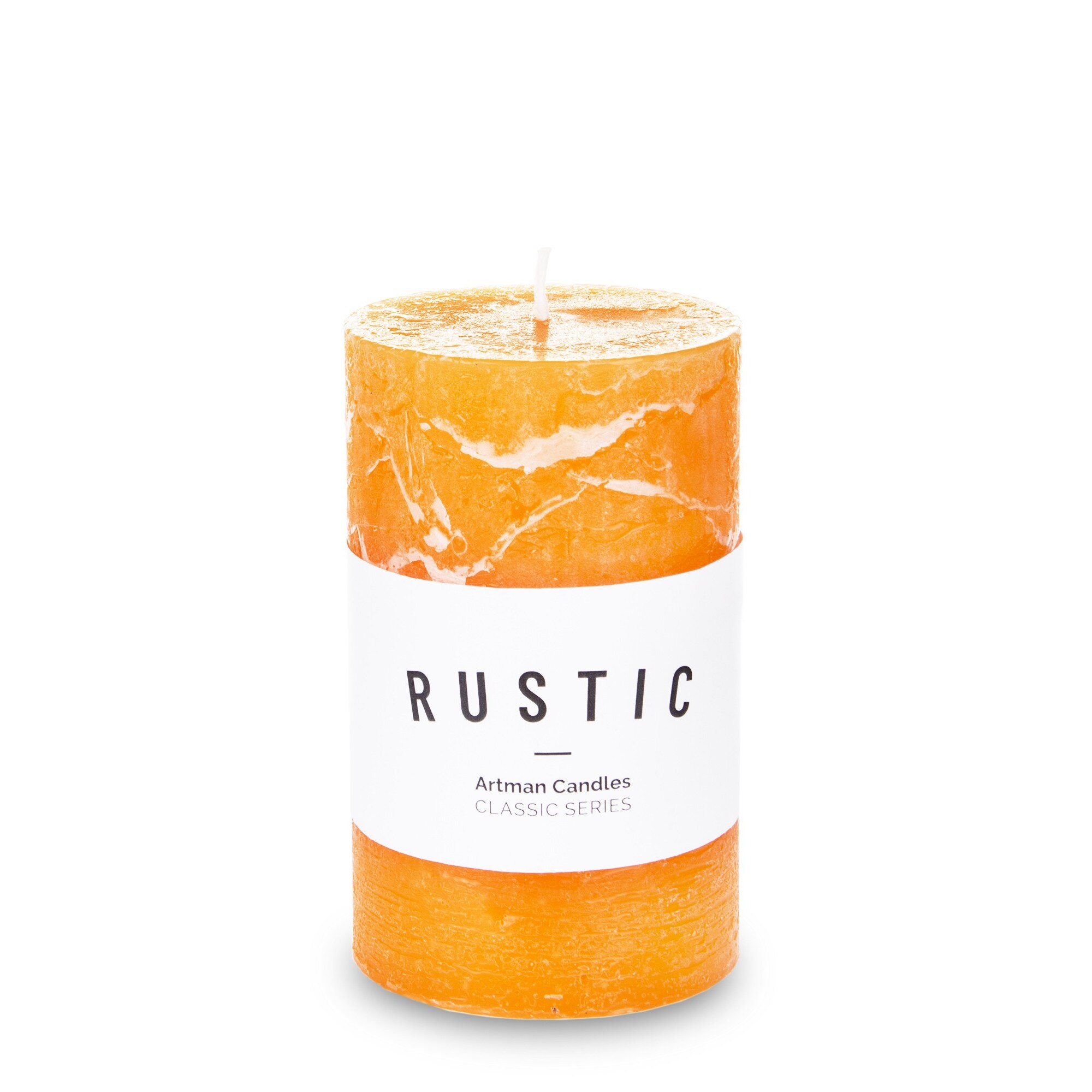 Lumanare cilindru, orange, 11,5 x 7 cm, Rustic