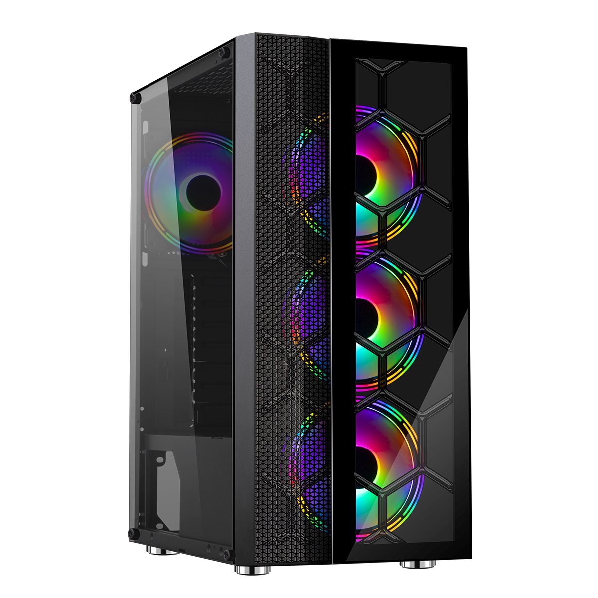 Carcasa Makki F05 RGB, Mid Tower, ATX, fara sursa, Black