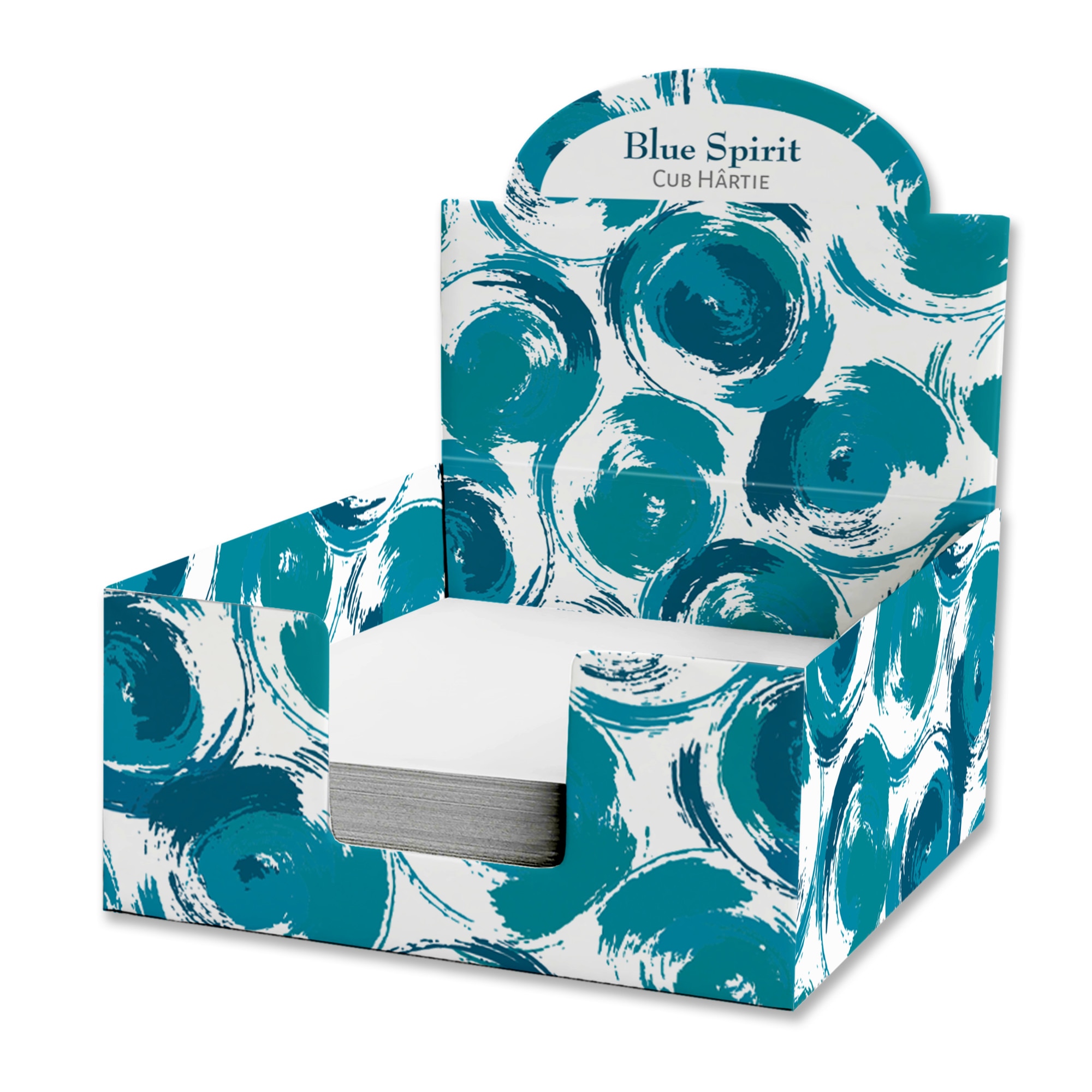 Cub hartie in cutie carton, 9X9cm, Blue Spirit
