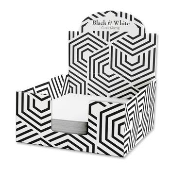 Cub hartie in cutie carton, 9X9cm, Black & White Cub hartie in cutie carton, 9X9cm, Black & White