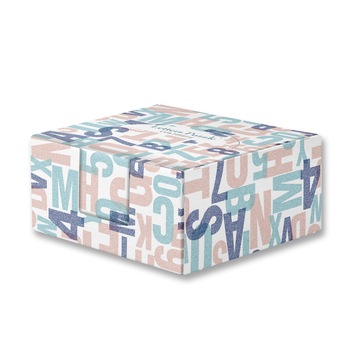 Cub hartie in cutie carton, 9X9cm, Letters Puzzle Cub hartie in cutie carton, 9X9cm, Letters Puzzle