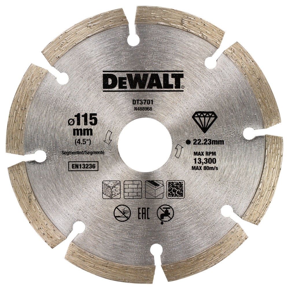 Disc diamantat segmentat 115X22.2X1.75MM, Dewalt, DT3701