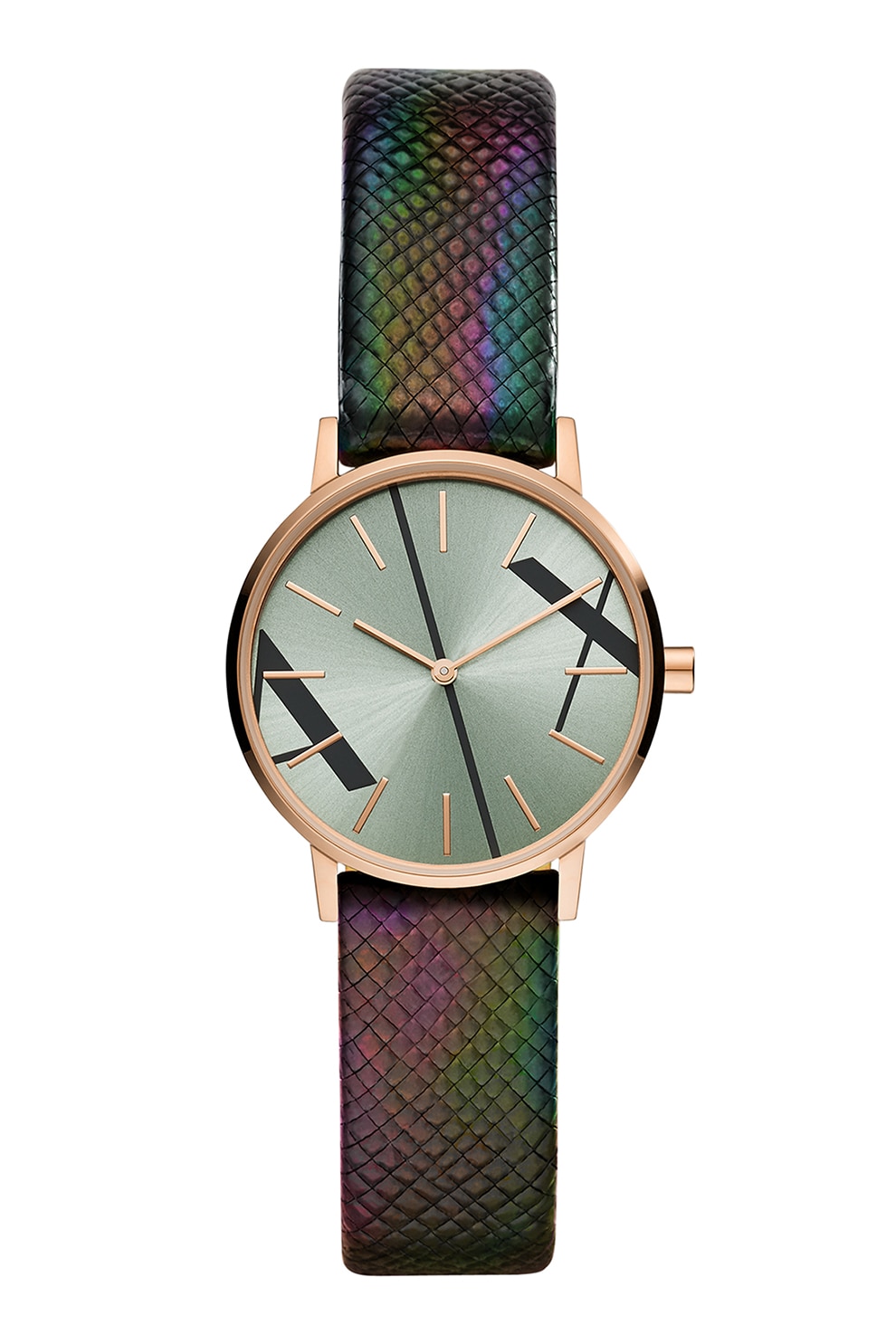 ARMANI EXCHANGE, Ceas cu o curea cu imprimeu cu aspect de piele de sarpe, Multicolor