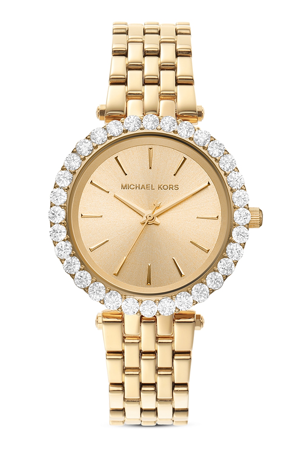 Michael Kors, Ceas din otel inoxidabil cu coroana decorata Darci, Auriu/Argintiu