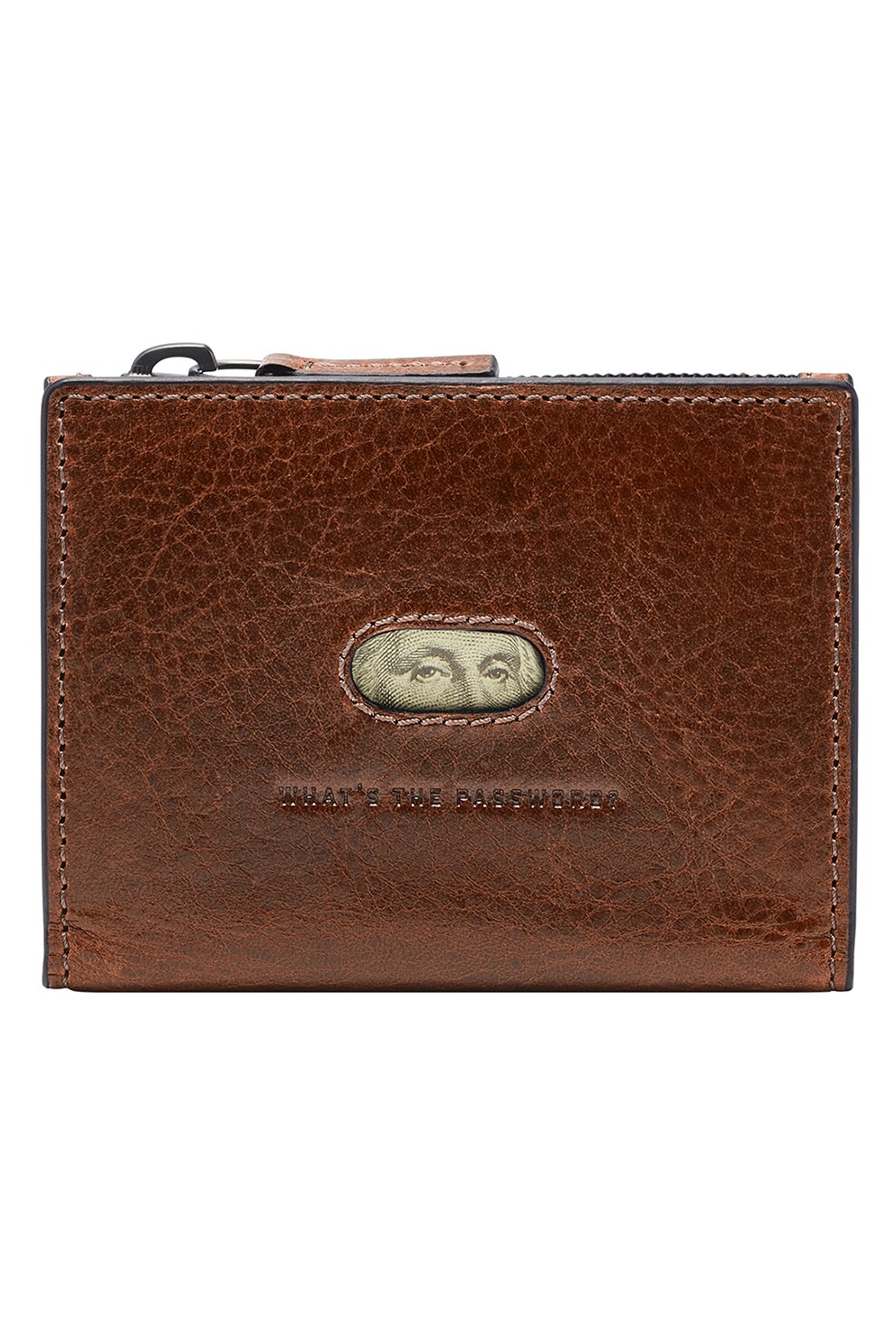 Fossil, Portcart din piele ecologica Andrew, Maro inchis