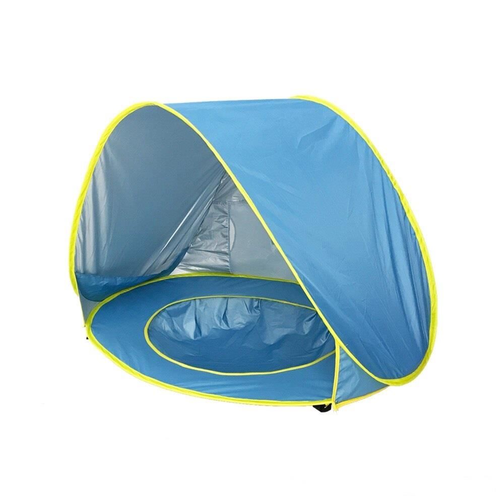 كشف فيتامين رقبه  Cort portabil de vara pentru bebelusi, Haushalt, impermeabil pentru plaja,  cu piscina, protectie UV 50+, copii 0-4 ani, albastru, 120x80x70 cm -  eMAG.ro