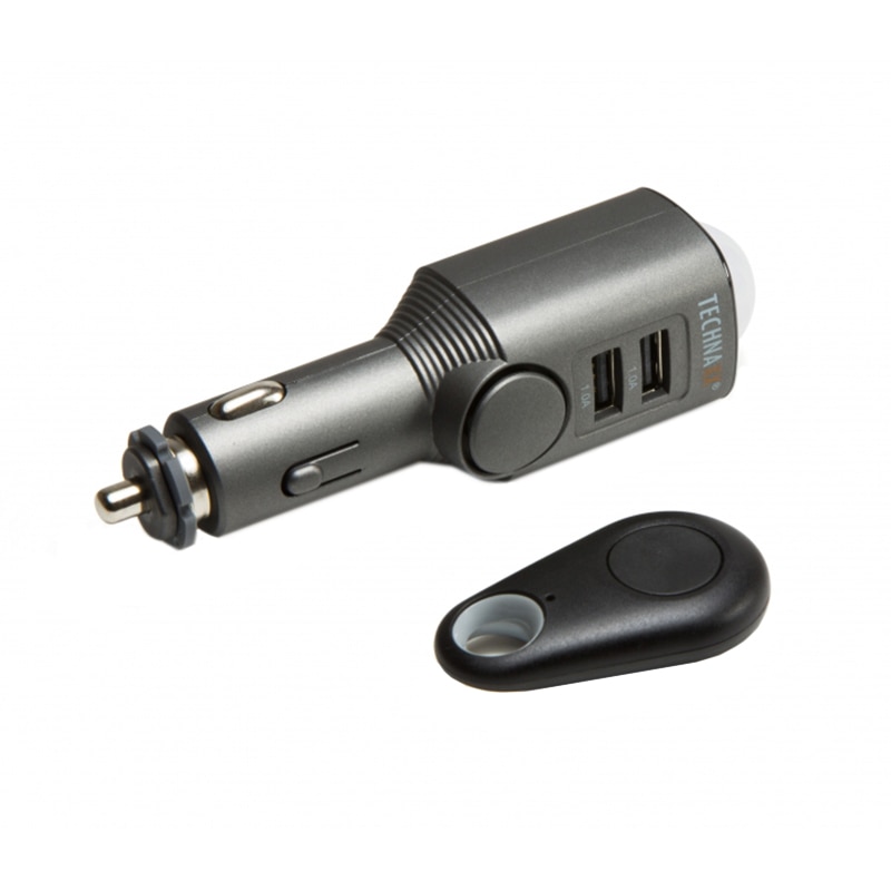 Incarcator auto si alarma cu senzor de miscare TECHNAXX TX-100, 110dB, 450mAh, negru