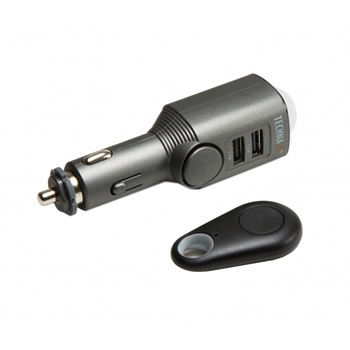 Incarcator auto si alarma cu senzor de miscare TECHNAXX TX-100, 110dB, 450mAh, negru Incarcator auto si alarma cu senzor de miscare TECHNAXX TX-100, 110dB, 450mAh, negru