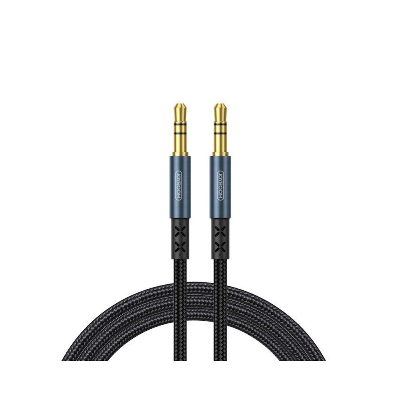 Cablu Audio Aux Jack La Jack 3.5mm Joyroom Albastru Textil, Lungime 1.5m Sy-15a1