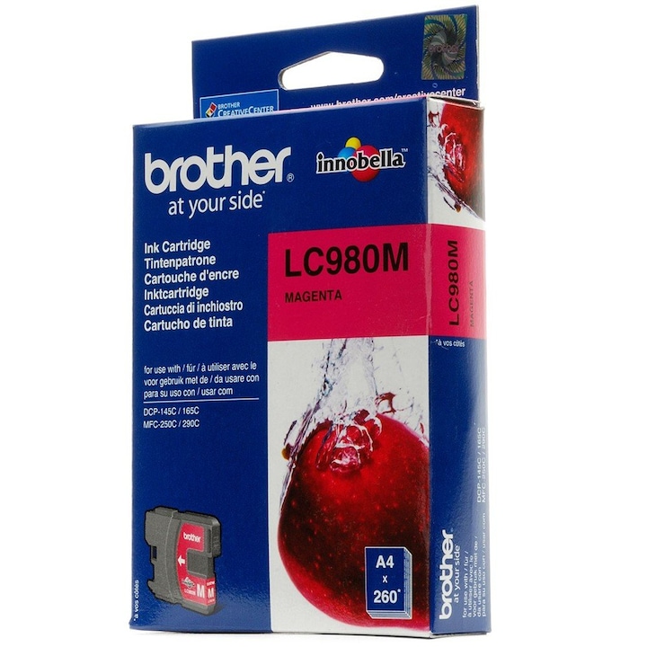 Brother Magenta tintapatron LC980M DCP-145C / DCP-163C / DCP-165C / MFC-255CW / MFC-257CW / MFC-290C / MFC-295CN / MFC-297C, 260 oldal OEM LC980