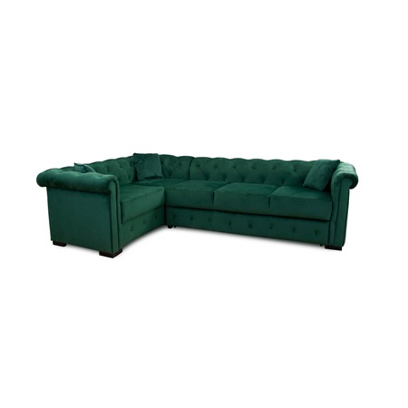 Coltar Basel MAX extensibil stanga, louvre green, verde, 189x283/92x74 cm