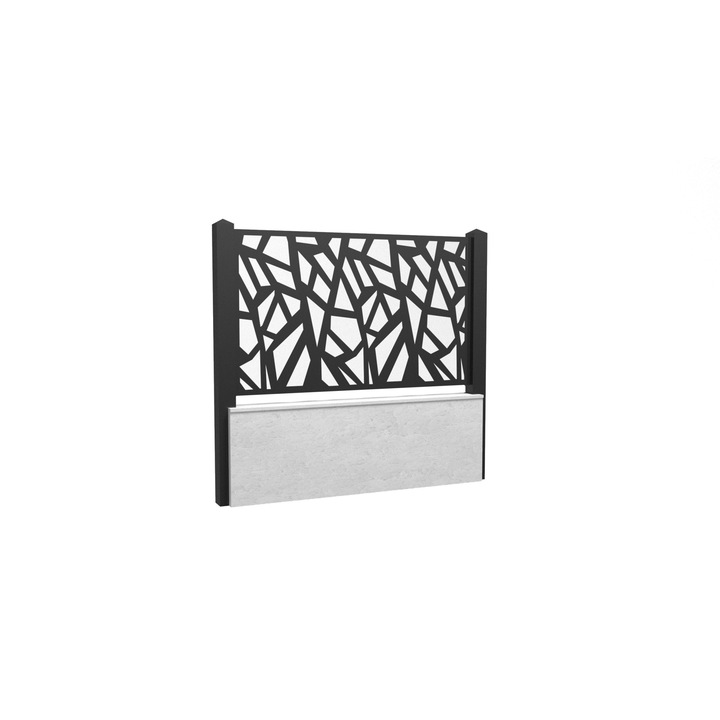 Panou gard casetat, Gard Expert, tabla decupata105, negru,1100x1900mm