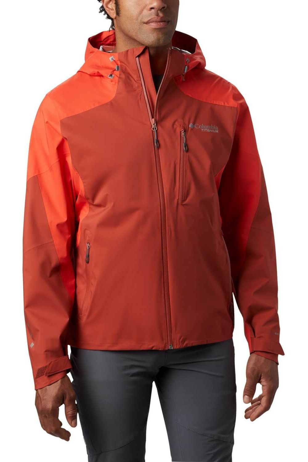 Jacheta impermeabila si rezistenta la vant, Columbia Titan Pass 2.5L Shell, Rosu