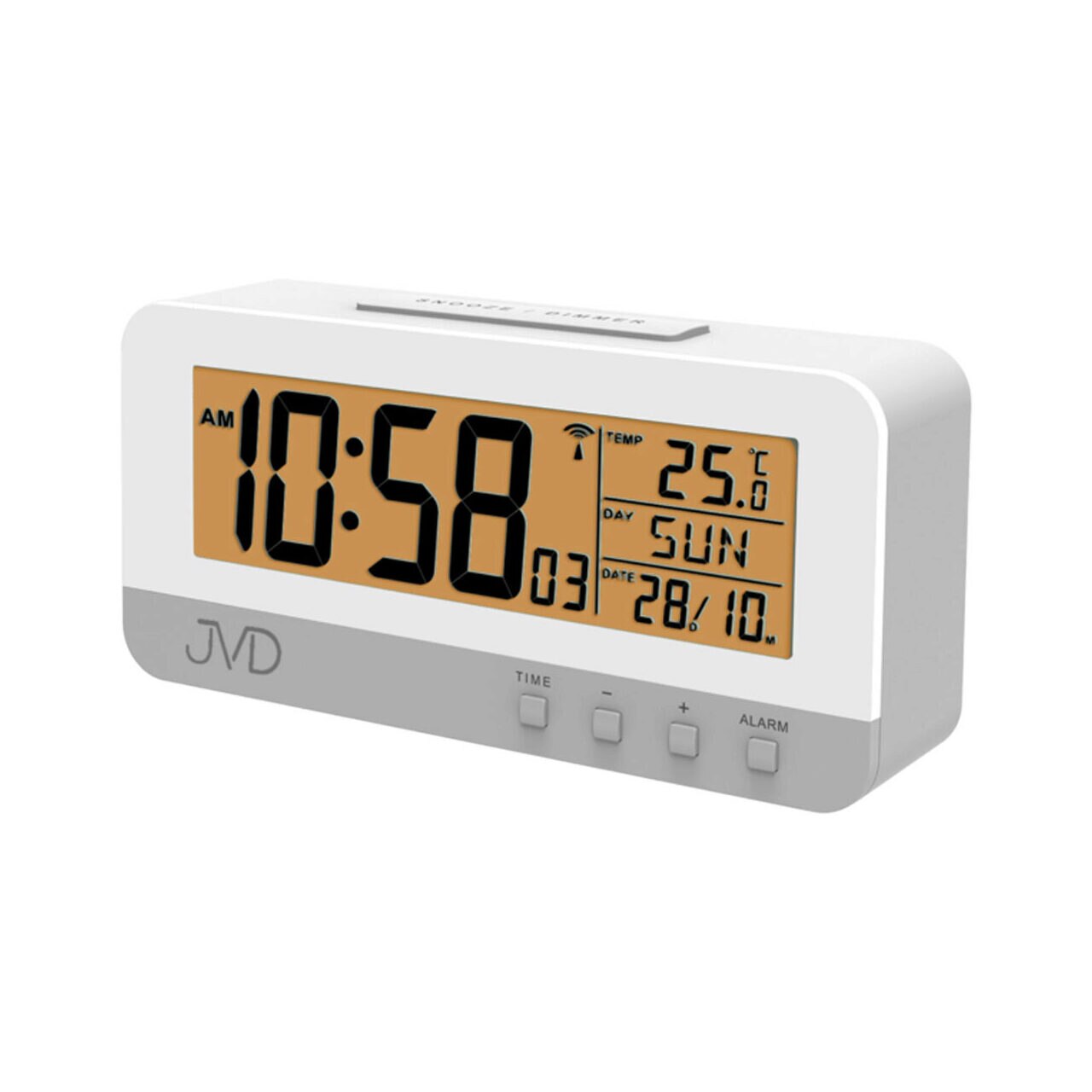 Ceas de perete JVD RB91.1, Quartz, Alb, Digital, Modern