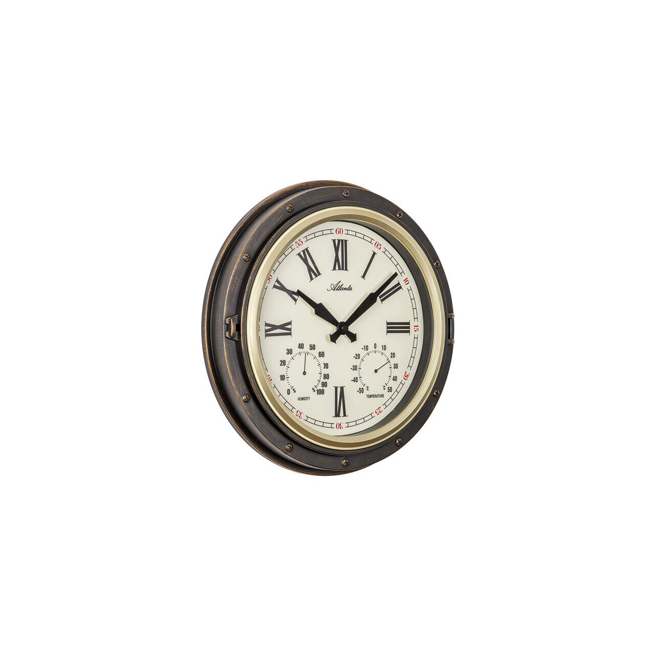 Ceas de perete Atlanta 4546, Quartz, Crem, Analogic, Modern