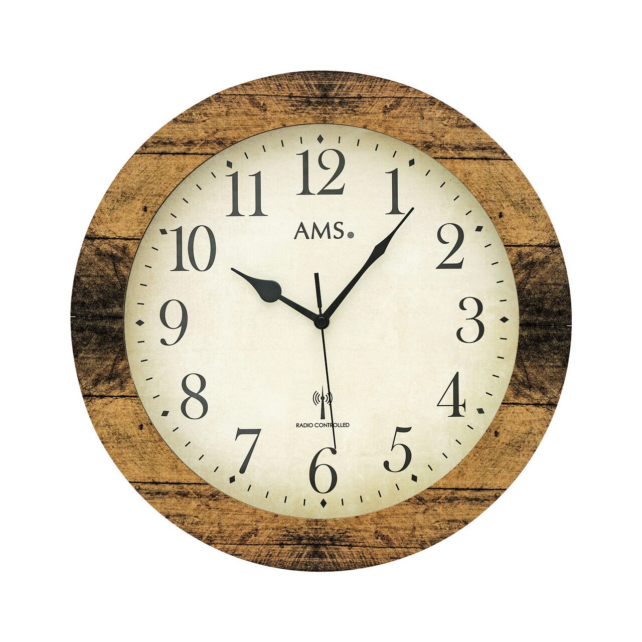 Ceas de perete ams 5560, Quartz, Crem, Analogic, Clasic