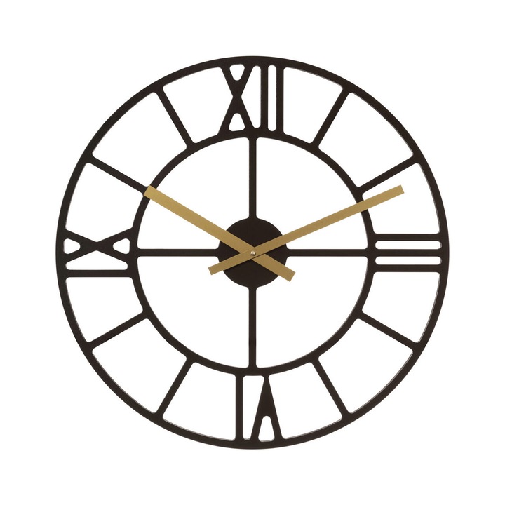 Hermle 30916-032100 стенен часовник, кварц, черен, аналогов, модерен