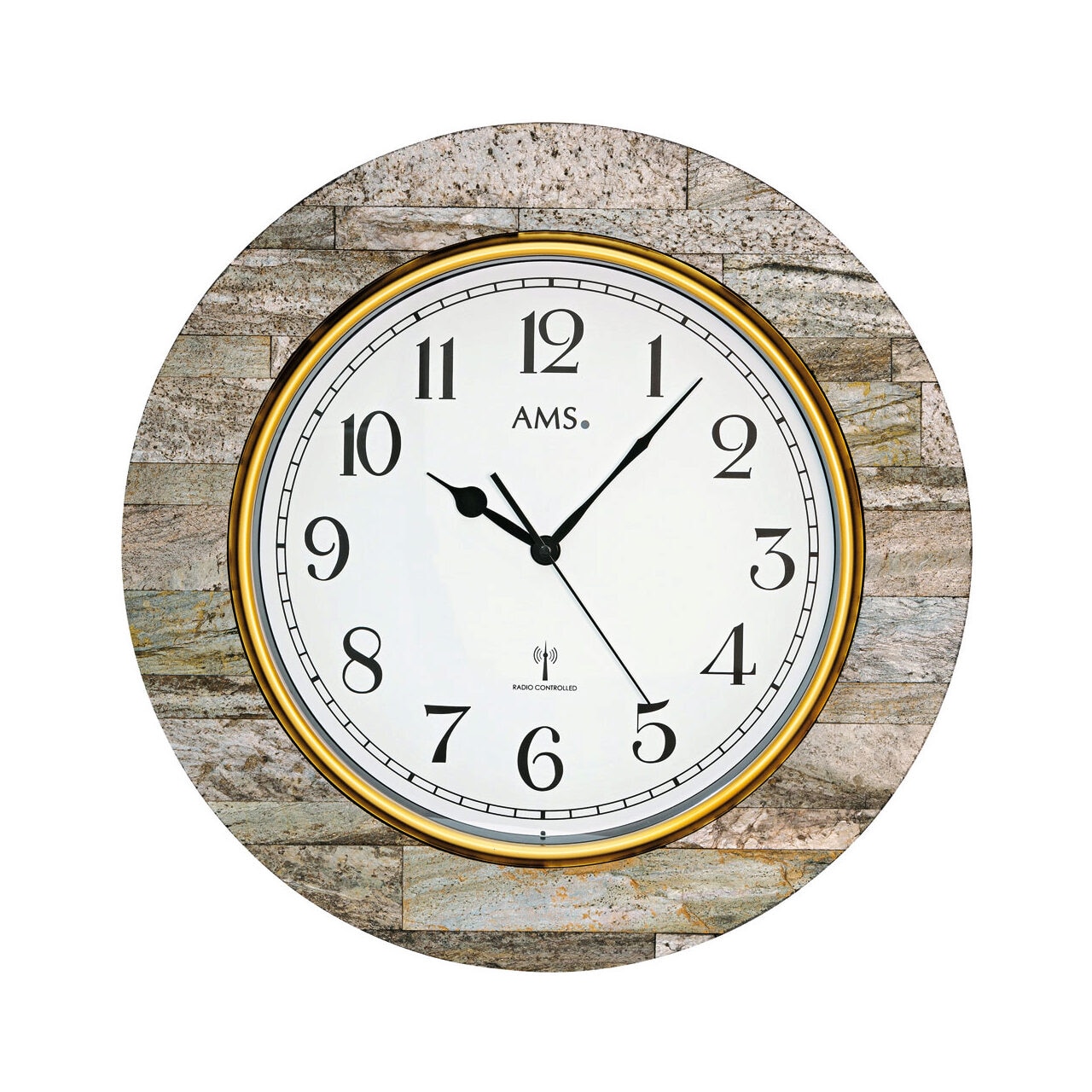 Ceas de perete ams 5569, Quartz, Alb, Analogic, Modern