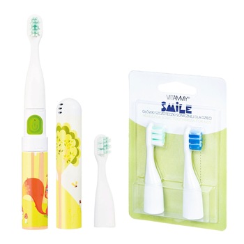 Set periuta de dinti electrica VITAMMY Smile, Animatie Veverita, TB8041W plus 2 rezerve periuta Smile Set periuta de dinti electrica VITAMMY Smile, Animatie Veverita, TB8041W plus 2 rezerve periuta Smile