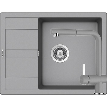 Kit chiuveta Schock Ronda D-100L 650 x 500 mm si baterie Schock Epos cu Dus Extractibil Croma Cristalite Kit chiuveta Schock Ronda D-100L 650 x 500 mm si baterie Schock Epos cu Dus Extractibil Croma Cristalite