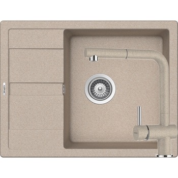 Kit chiuveta Schock Ronda D-100L 650 x 500 mm si baterie Schock Epos cu Dus Extractibil Sabbia Cristalite Kit chiuveta Schock Ronda D-100L 650 x 500 mm si baterie Schock Epos cu Dus Extractibil Sabbia Cristalite