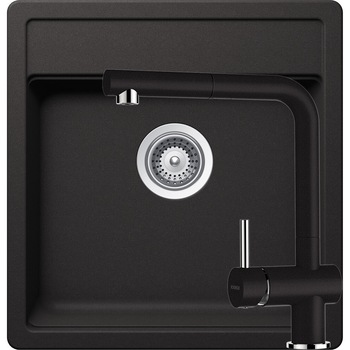 Kit chiuveta Schock Nemo N-100S 490 x 510 mm si baterie Schock Epos cu Dus Extractibil Nero Cristalite Kit chiuveta Schock Nemo N-100S 490 x 510 mm si baterie Schock Epos cu Dus Extractibil Nero Cristalite
