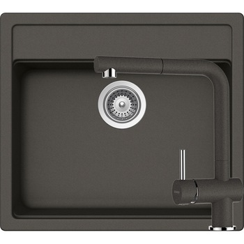 Kit chiuveta Schock Nemo N-100 570 x 510 mm si baterie Schock Epos cu Dus Extractibil Asphalt Cristalite Kit chiuveta Schock Nemo N-100 570 x 510 mm si baterie Schock Epos cu Dus Extractibil Asphalt Cristalite