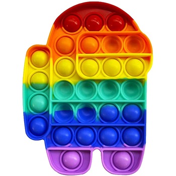 Jucarie antistres din silicon, Pop it Now and Flip It, Among Us, Multicolor Jucarie antistres din silicon, Pop it Now and Flip It, Among Us, Multicolor