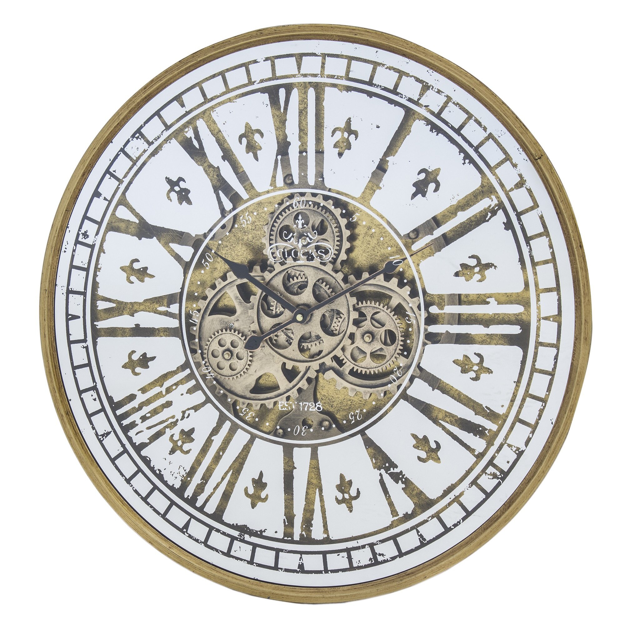 Ceas de perete, auriu antichizat, 59 cm, Treviso
