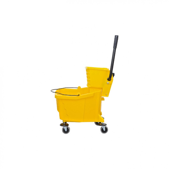 Galeata dreptunghiulara cu roti, storcator si maner, 36 litri