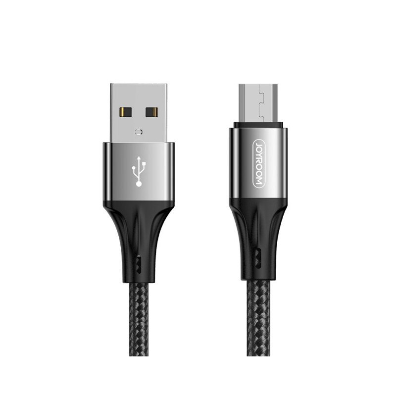 Cablu Date Incarcare Joyroom Usb La Microusb, 3a, Lungime 1m, Textil, Negru S-1030n1