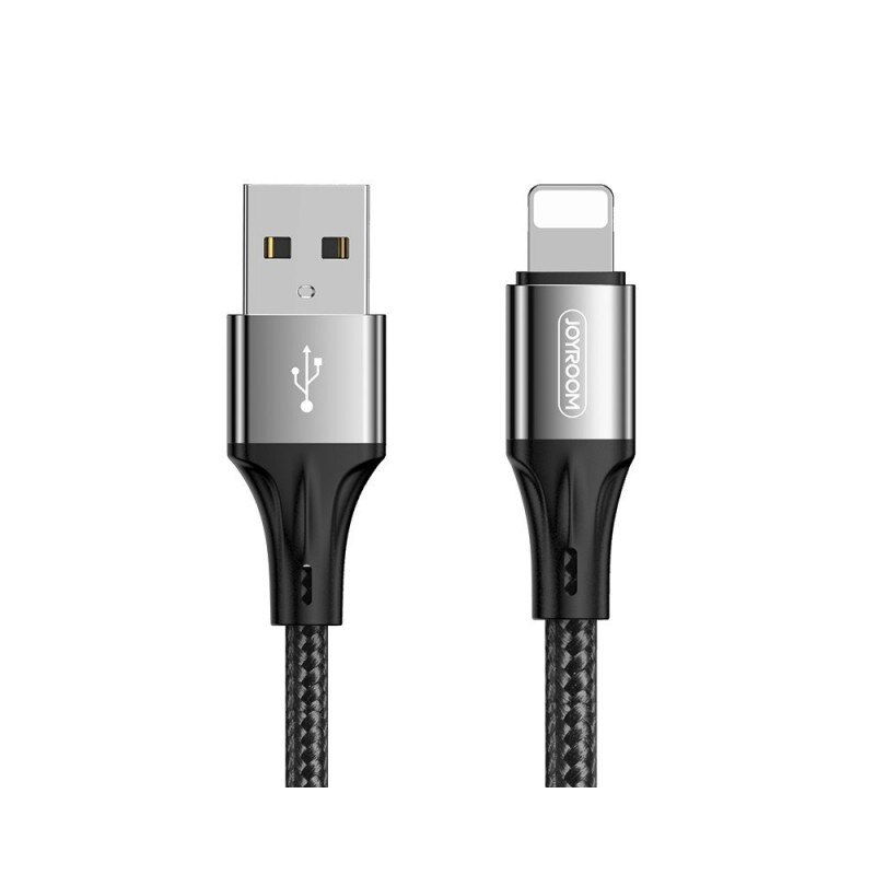 Cablu Date Incarcare Joyroom Usb La Lightning, 3a, Lungime 1m, Textil, Negru S-1030n1