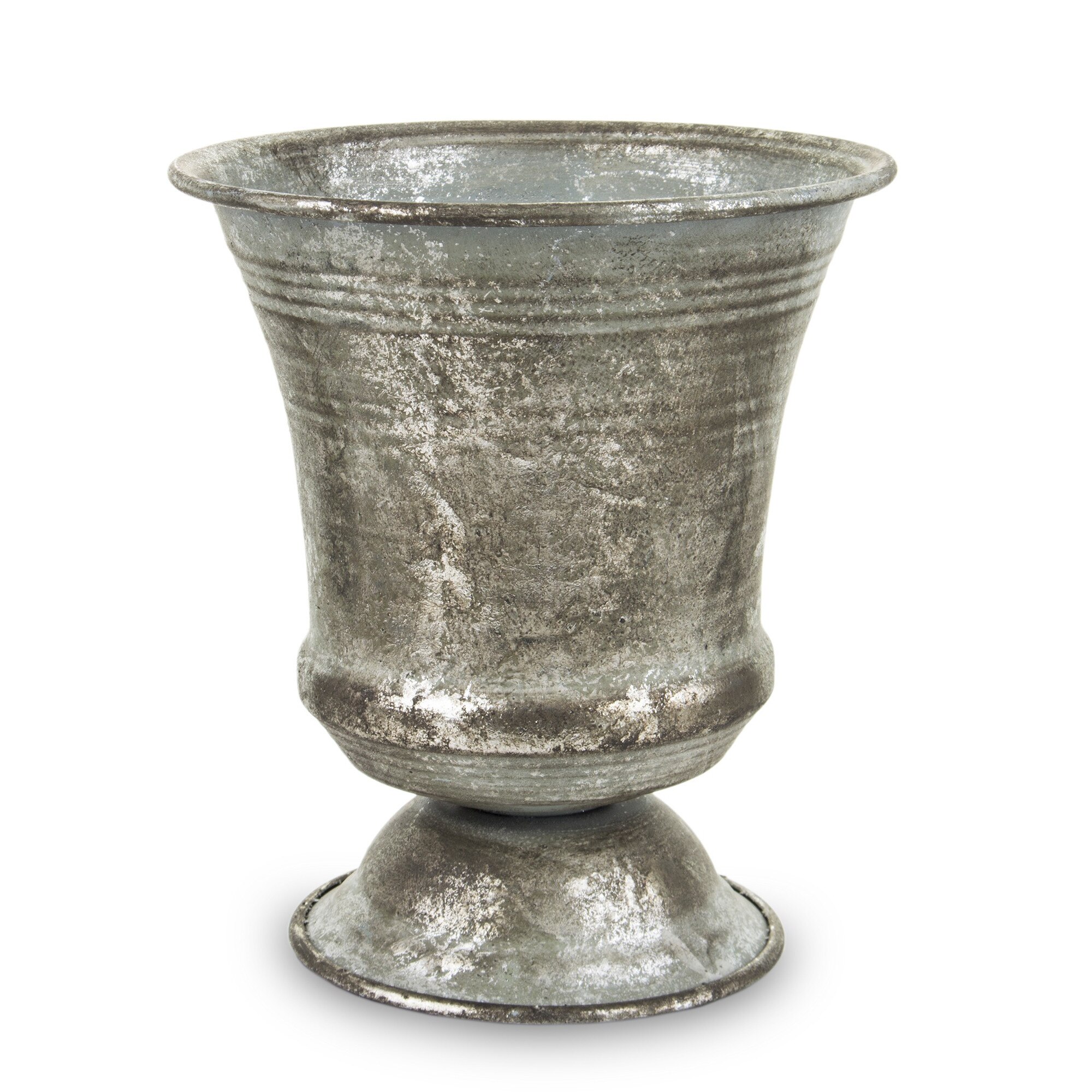 Pocal metalic, gri antichizat, 16 x 14 x 14 cm