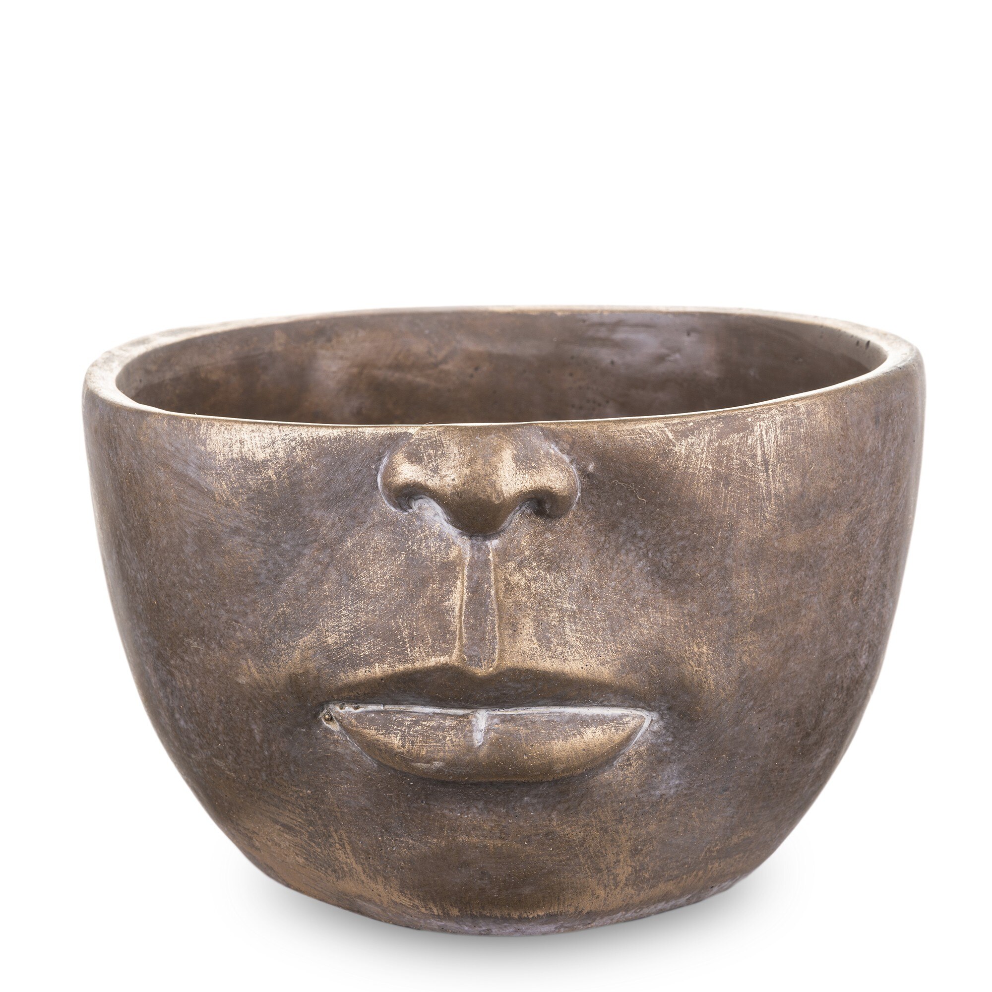 Ghiveci piatra, model chip, bronz, 14 x 24 x 23 cm