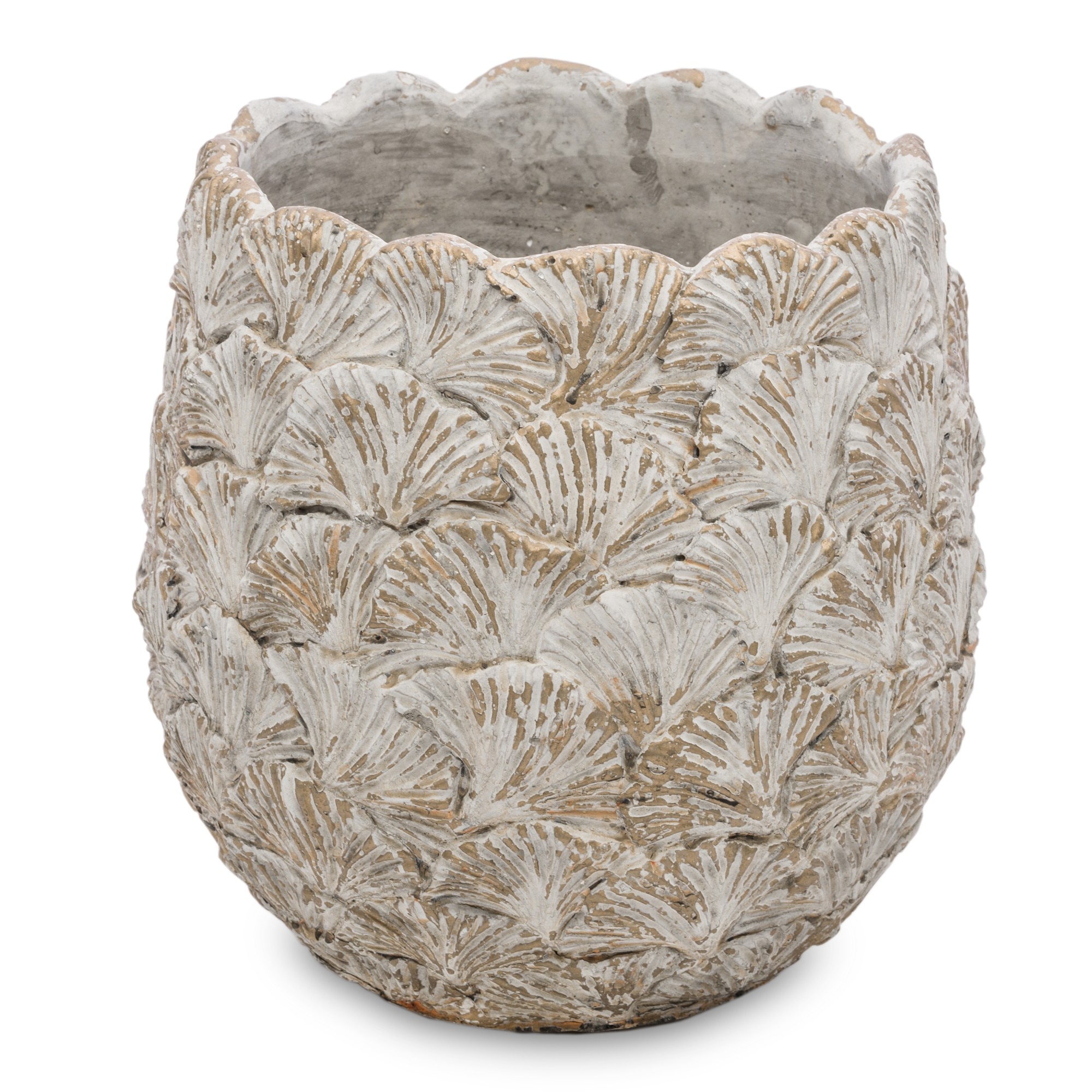 Ghiveci de piatra, model funze ginko, 20 x 19 cm