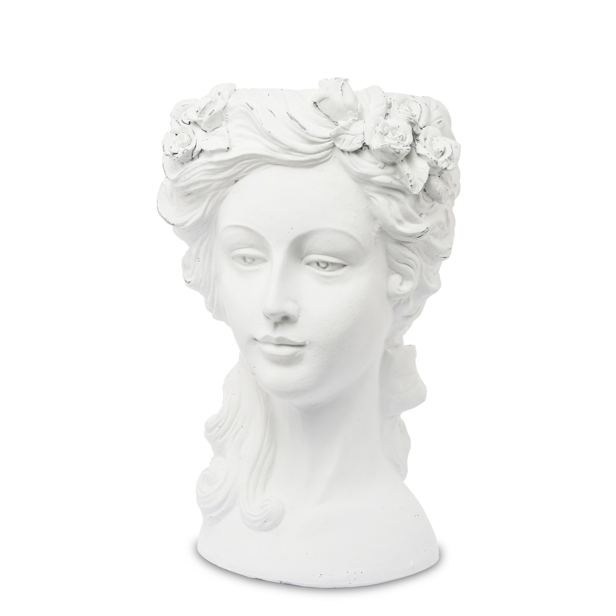 Ghiveci chip de femeie, alb, 36 x 22 cm