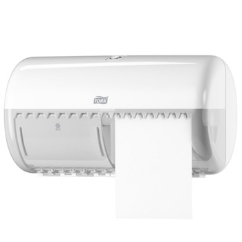 Dispenser hartie igienica Tork 557000, 2 role, manual, ABS, Alb Dispenser hartie igienica Tork 557000, 2 role, manual, ABS, Alb