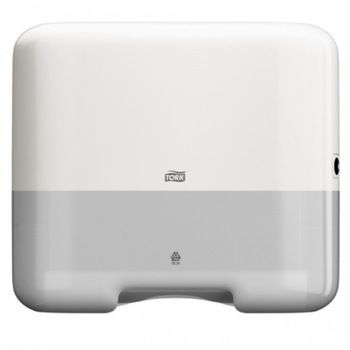 Dispenser prosoape hartie mini Tork 553100, V Fold, capacitate 300 servetele, Alb Dispenser prosoape hartie mini Tork 553100, V Fold, capacitate 300 servetele, Alb